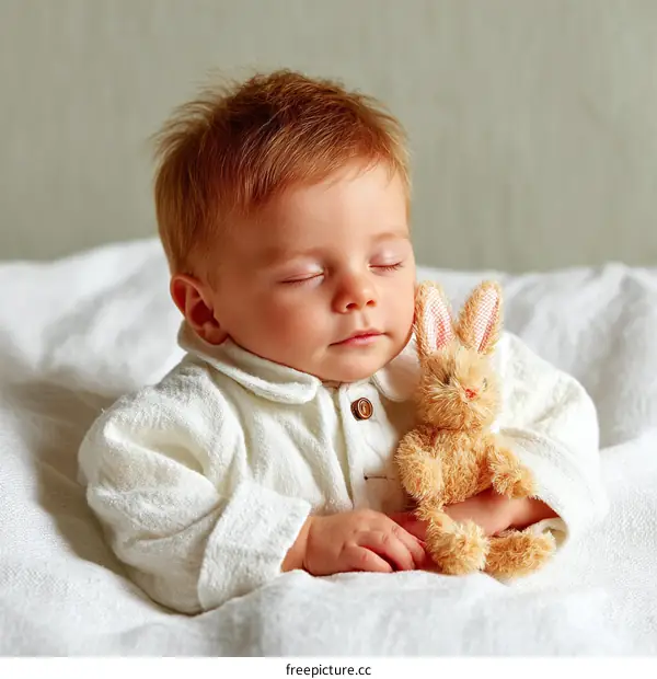 Baby Sleeping with Stuffed Animal