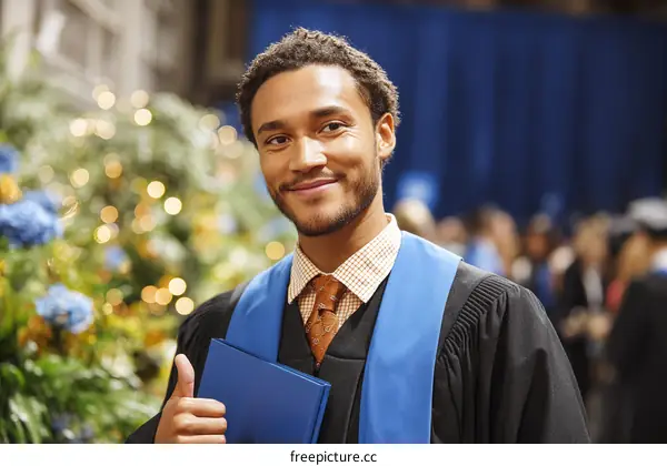 Graduation Ceremony Proud African American Man