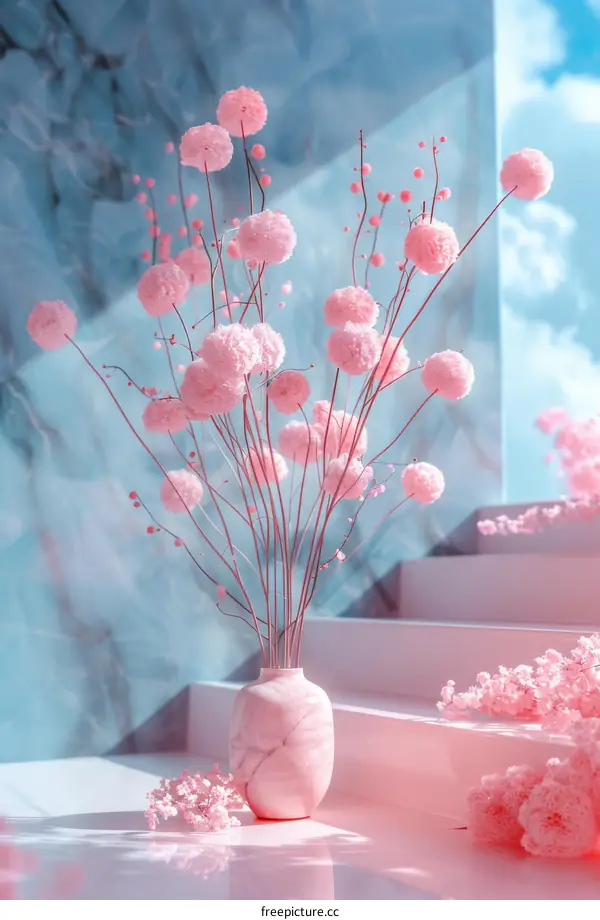 Pink Floral Arrangement in a Vase