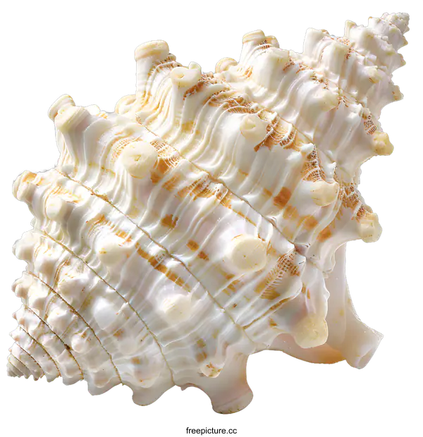 [Transparent Background PNG]Seashell Closeup on White Background