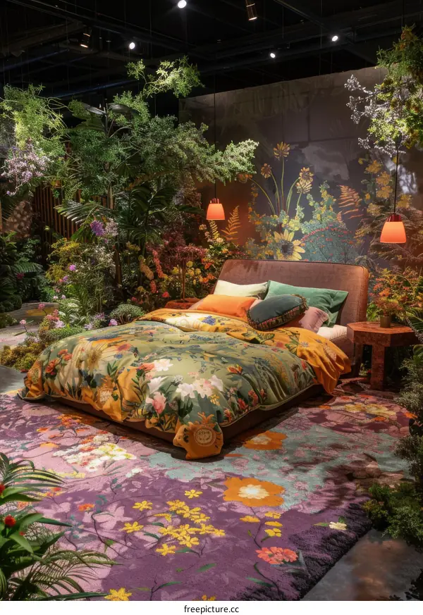 Floral Decorated Bedroom Interior Design