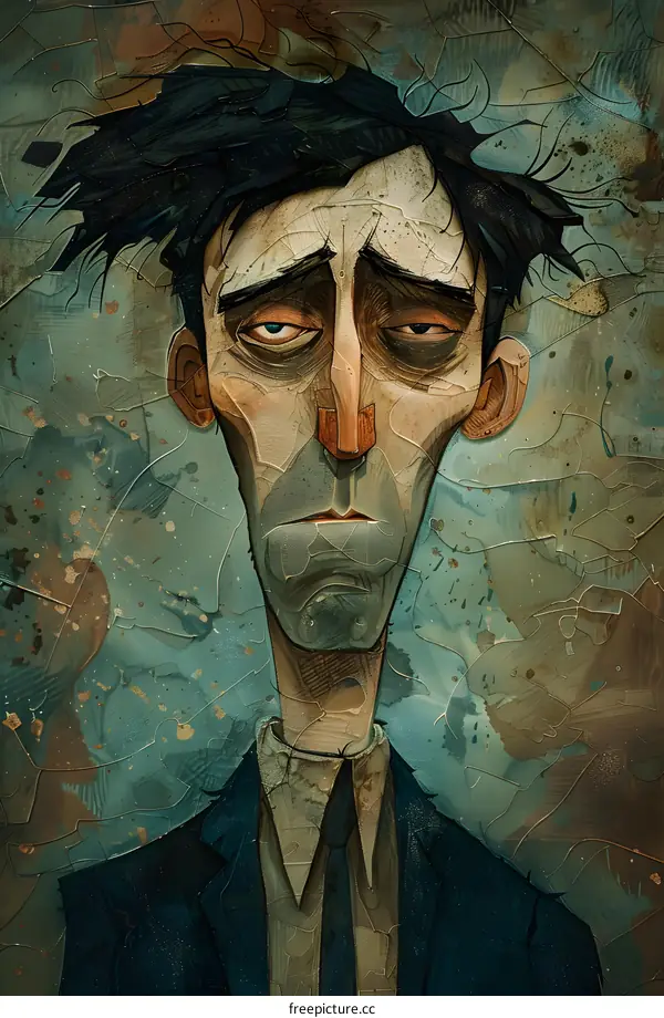 Digital Painting of a Man in a Suit Looking Downcast