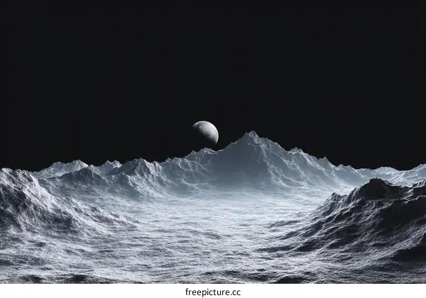 Alien Landscape Under a Moonlit Night