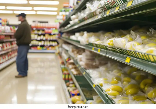 Man Shopping for Groceries at the Supermarket
