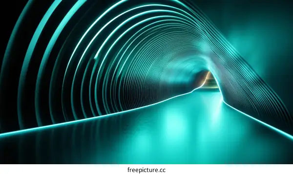 Futuristic Neon Tunnel Interior Design
