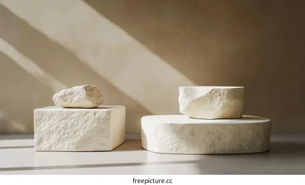 Natural Stone Display Platform Minimalist Design