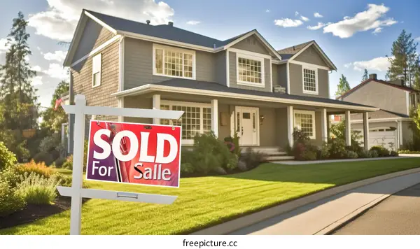 House with SOLD sign in front