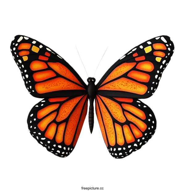 [Transparent Background PNG]Beautiful Monarch Butterfly Illustration
