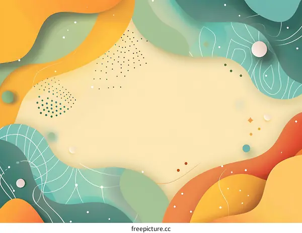Abstract Background with Colorful Organic Shapes and Dots