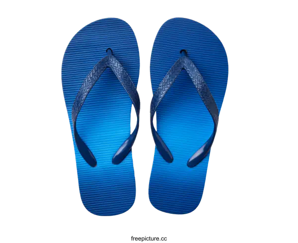 [Transparent Background PNG]Pair of Blue Flip-Flops on White Background