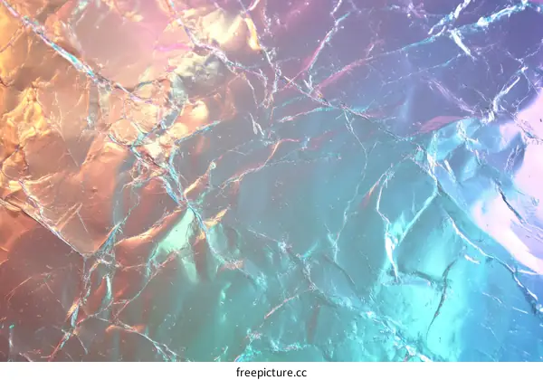 Abstract Colorful Crinkled Foil Texture Background