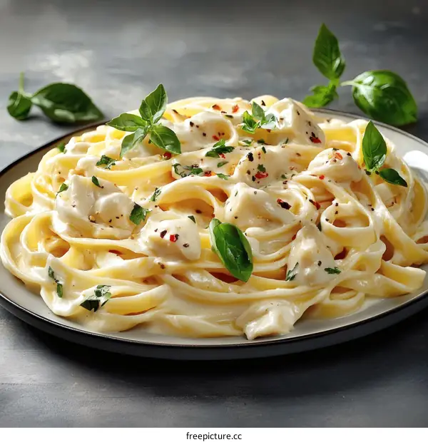 Creamy Chicken Fettuccine Pasta Dish
