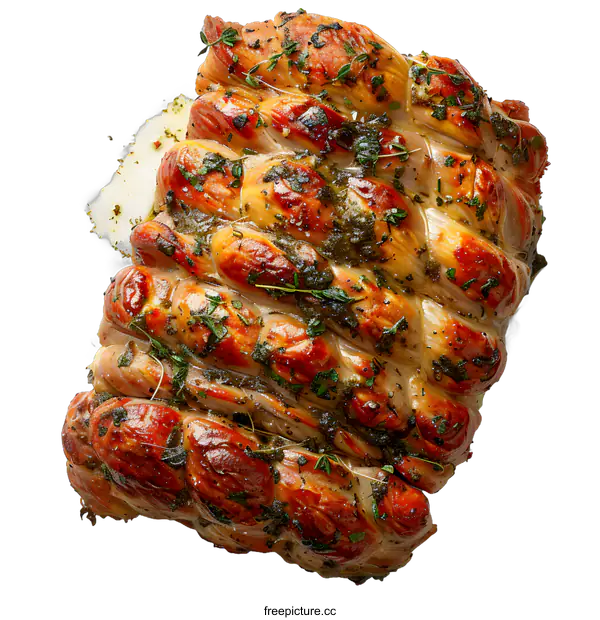 [Transparent Background PNG]Roasted pork loin with garlic and herbs