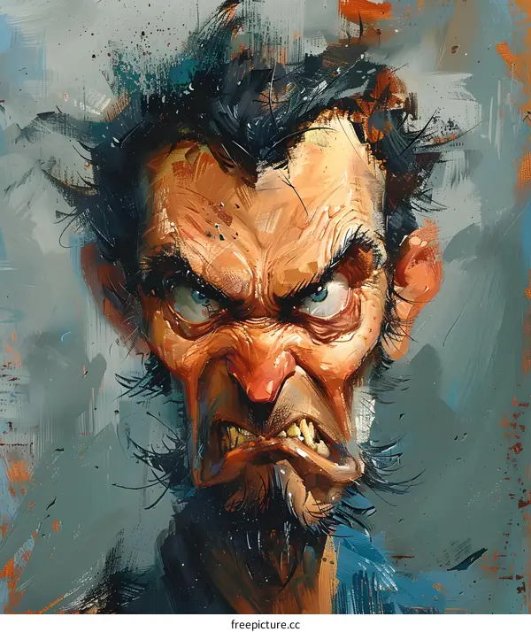 A man with an angry expression