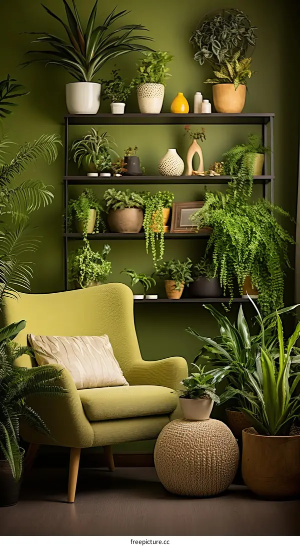 Indoor plants in a living room