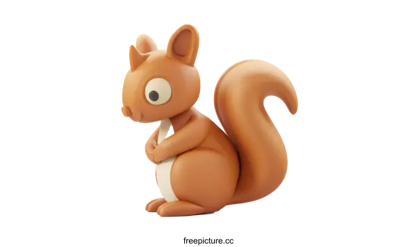 [Transparent Background PNG]Cute 3D Cartoon Squirrel Illustration