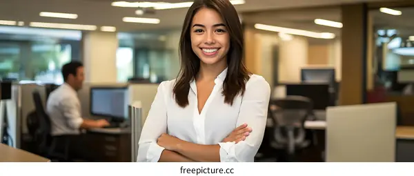 Smiling Businesswoman Portrait in Office