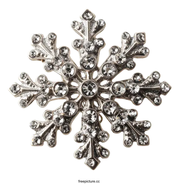 [Transparent Background PNG]Beautiful Sparkling Snowflake Brooch
