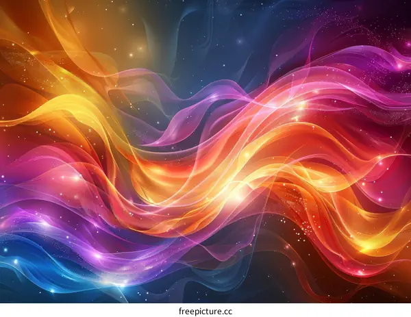 Abstract Colorful Flowing Lines Background
