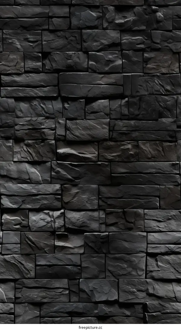 Black stone wall texture background