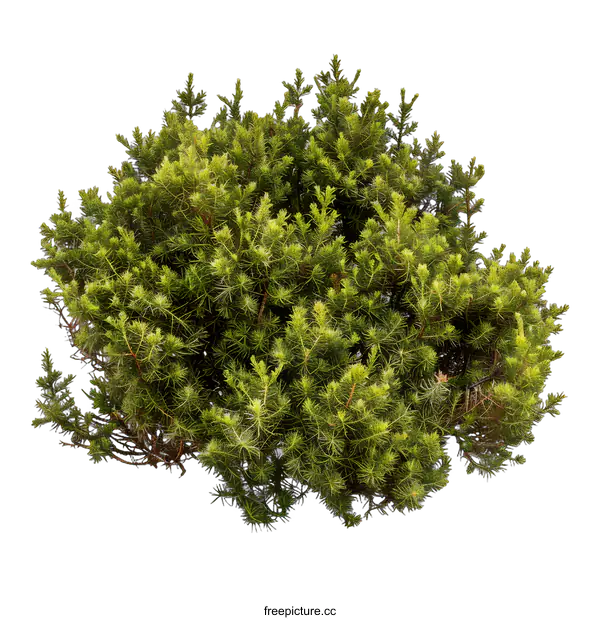 [Transparent Background PNG]Green Pine Tree Bush Isolated on White Background