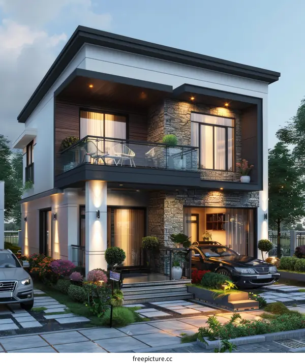 Modern Two-Story House Exterior Design