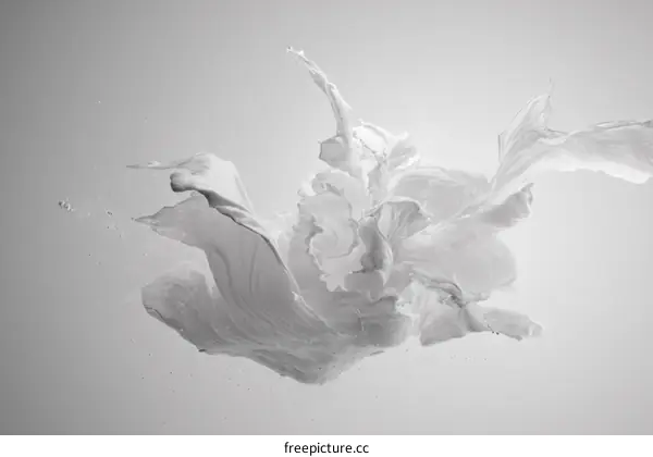 Abstract White Fluid Splash Art