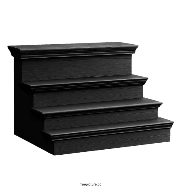 [Transparent Background PNG]Modern Black Wooden Steps Display