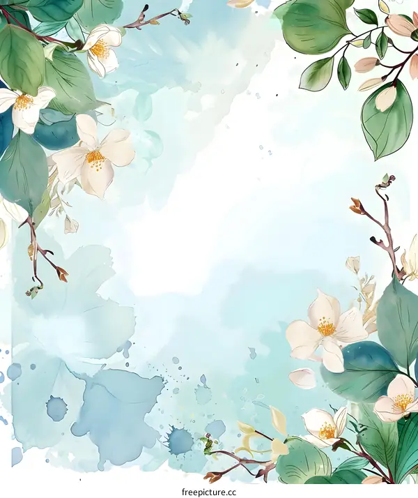 Watercolor Floral Border Background Design