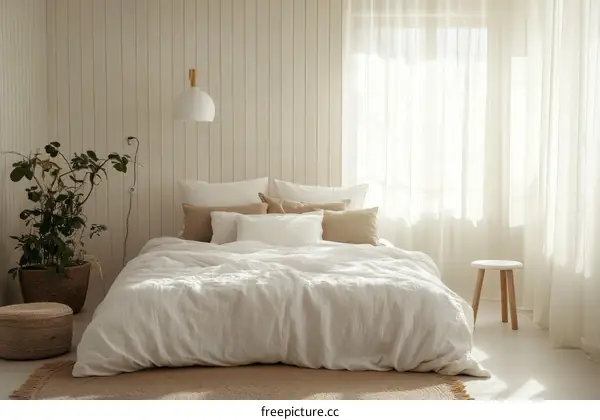 A Minimalist Bedroom with Natural Light