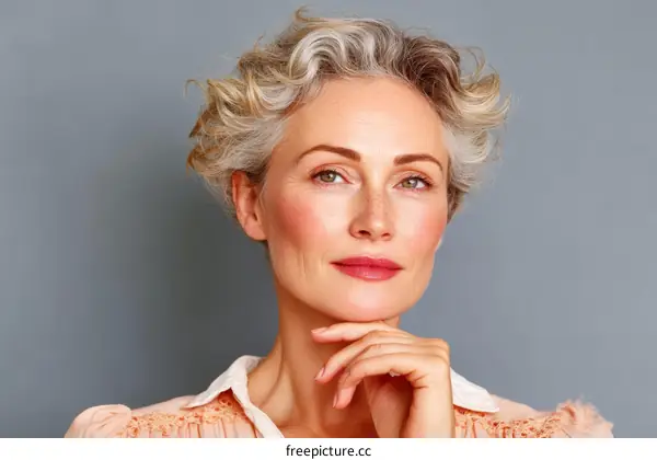 Portrait of a Mature Woman with Elegant Style