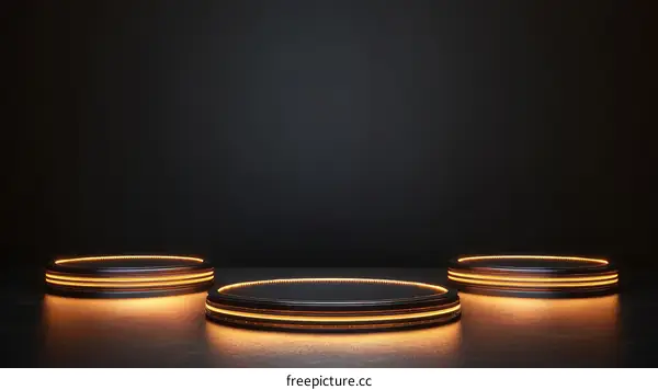 Abstract Dark Stage Platform Display