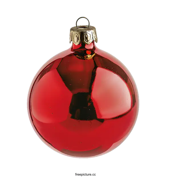 [Transparent Background PNG]Red Christmas Ornament Isolated on White Background