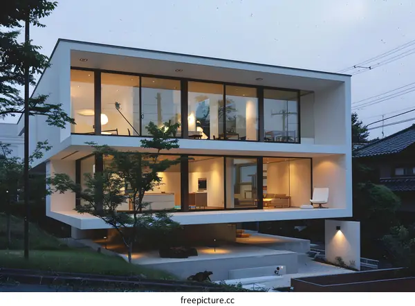 Modern Minimalist House With Large Windows