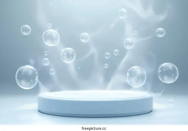 Abstract Soap Bubbles Display Podium