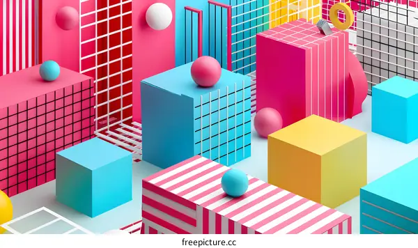 Abstract Colorful Geometric Shapes Background