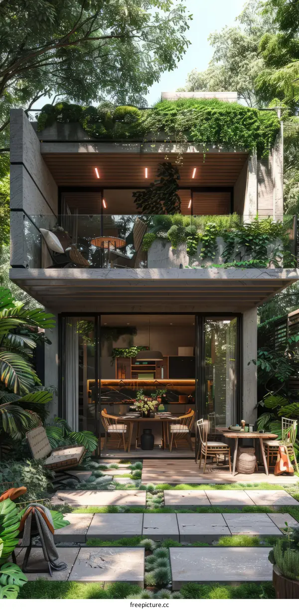 Modern Eco-Friendly Home with Lush Garden