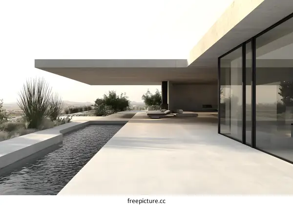 Modern Concrete House With Infinity Pool And Minimalist Design