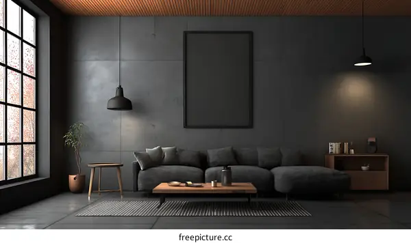 Modern Industrial Living Room Interior Design