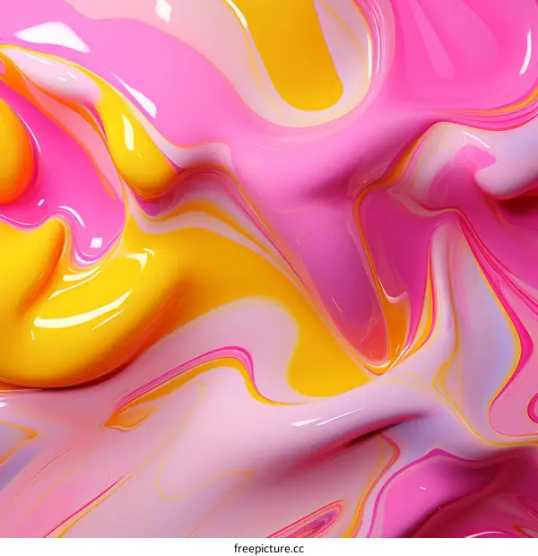 Pink and yellow abstract painting
