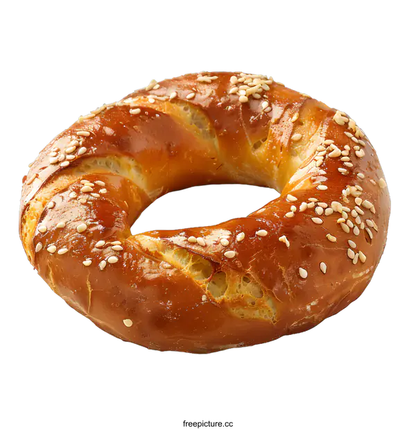 [Transparent Background PNG]Freshly baked sesame seed bagel