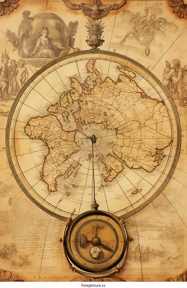 A map of the Arctic region from the 18th century.
