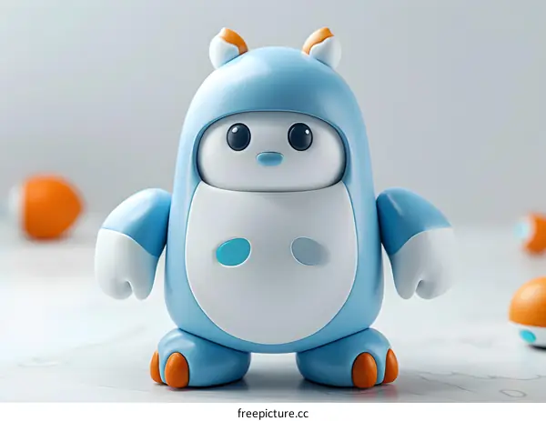 Cute Blue Cartoon Robot Toy for Kids