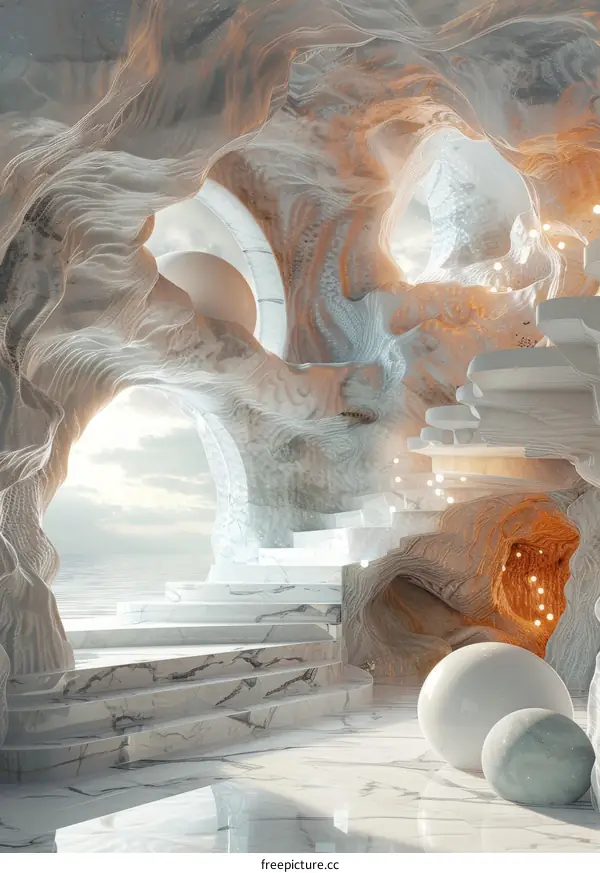 Abstract Marble Cave Interior Design