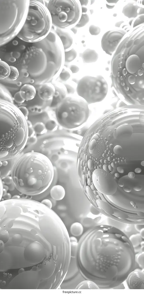 3D Render of Translucent Spheres with Blurred Background