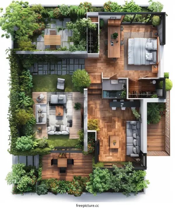 Modern and elegant home interior design with natural elements