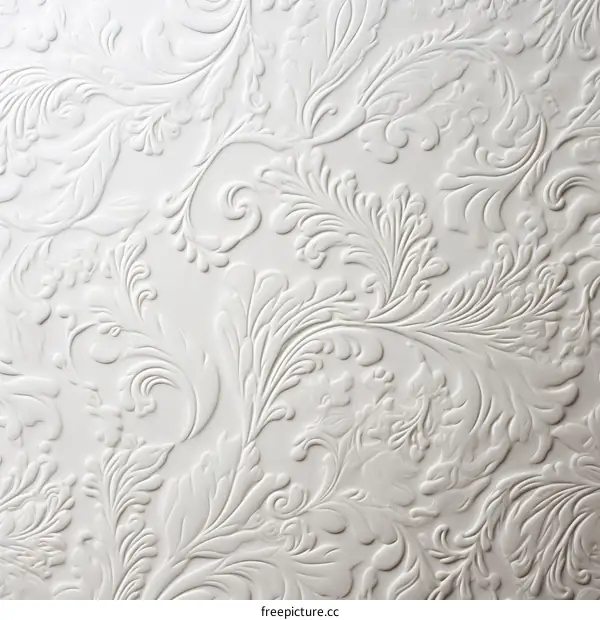 White seamless floral damask wallpaper