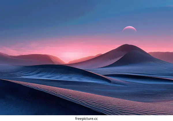 The beauty of the desert under the moonlight