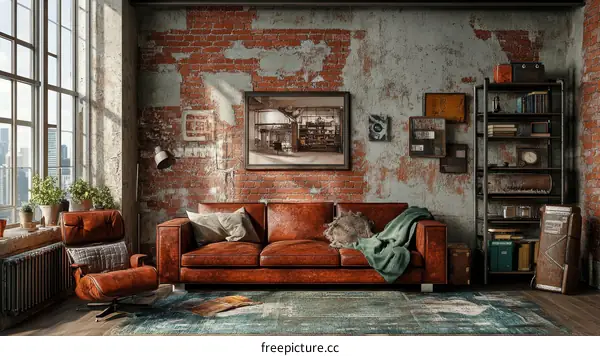 Industrial Style Living Room Interior Design