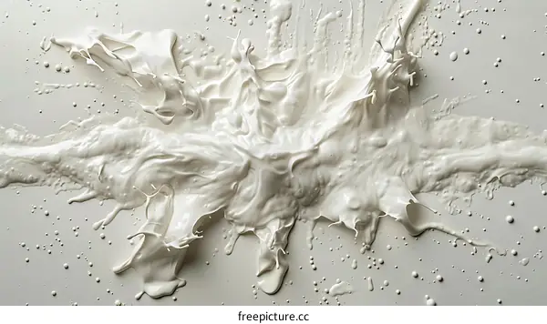 White paint splash on a white background